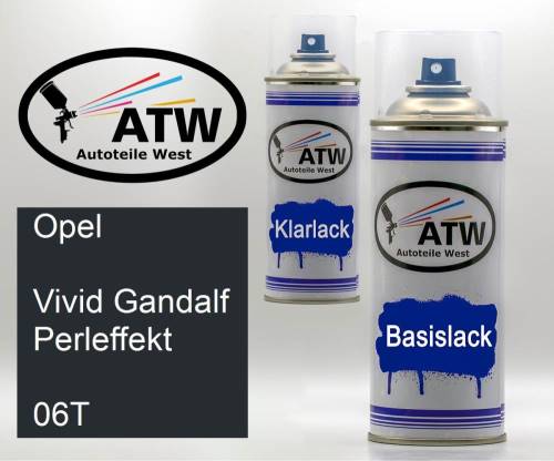 Opel, Vivid Gandalf Perleffekt, 06T: 400ml Sprühdose + 400ml Klarlack - Set, von ATW Autoteile West.